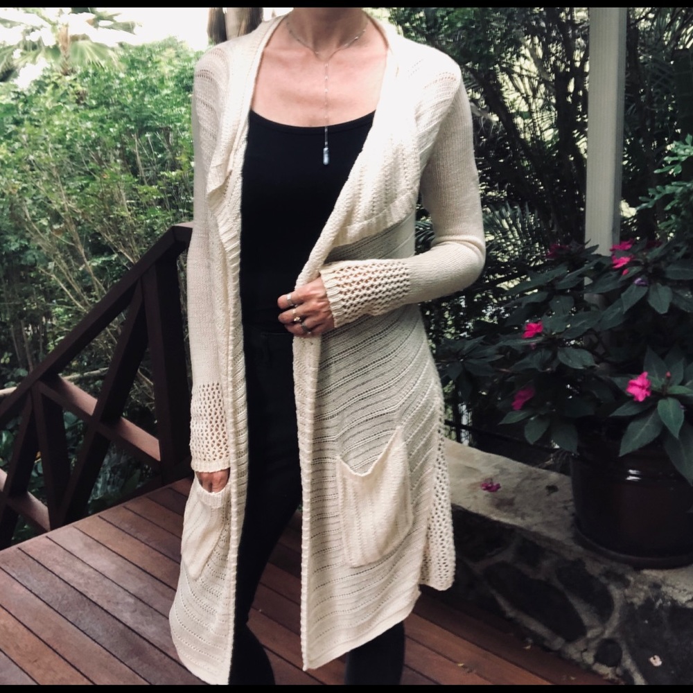 Anthropologie Angel of the North Long Cardi